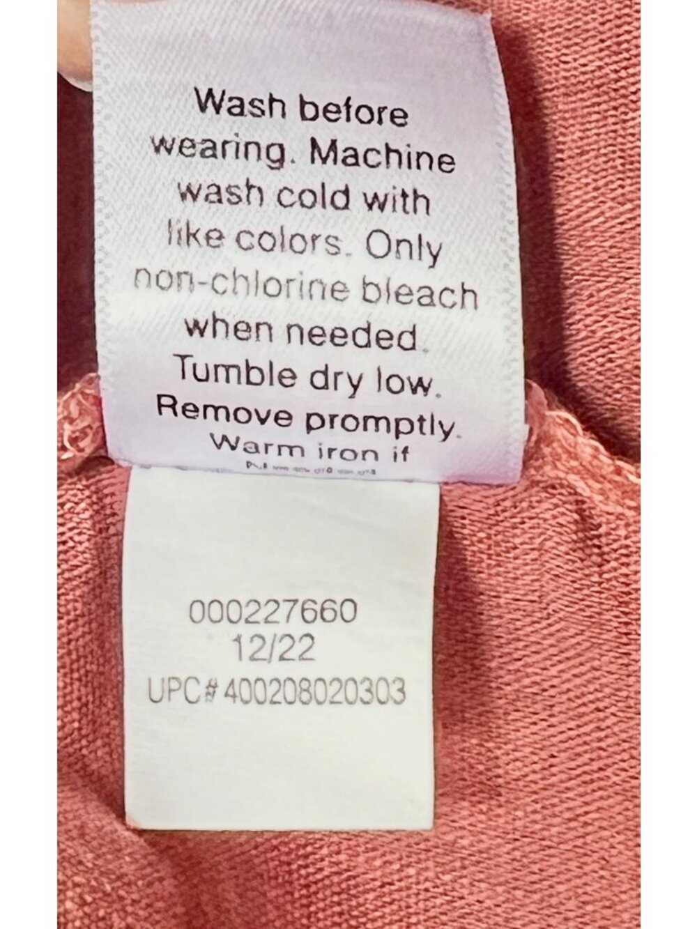 SonomaTop Womens 2X Dark Peach Long Sleeve Button Front Cotton/Rayon Peasant - Picture 6 of 8